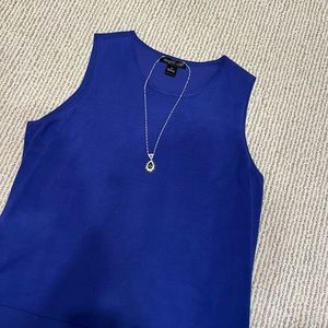 August Silk! Violet Blue shell-tank top. Fresh from cleaners.